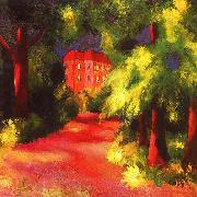 August Macke Red House in a Park painting
